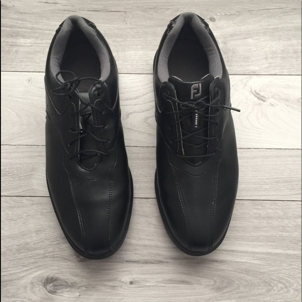 FJ Leather Lace Up Golf Shoes Black Mens